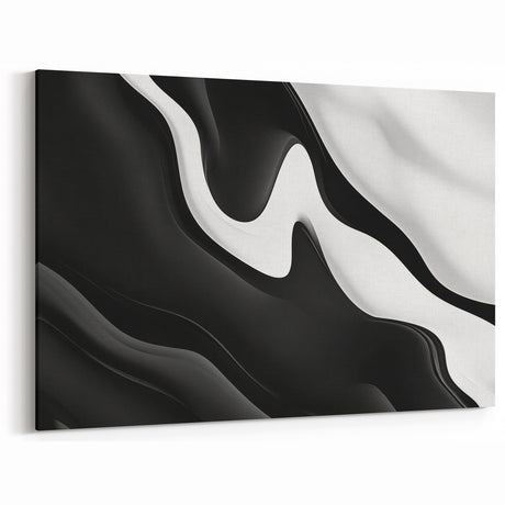 Contemporary Abstract Art Pieces – Fluid Black & White Contrast