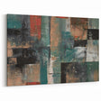 Geometric Abstract Art Prints – Earth-Toned Grid Composition