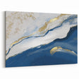 Earthen Harmony Abstracts – Navy Blue and Gold Modern Wall Art