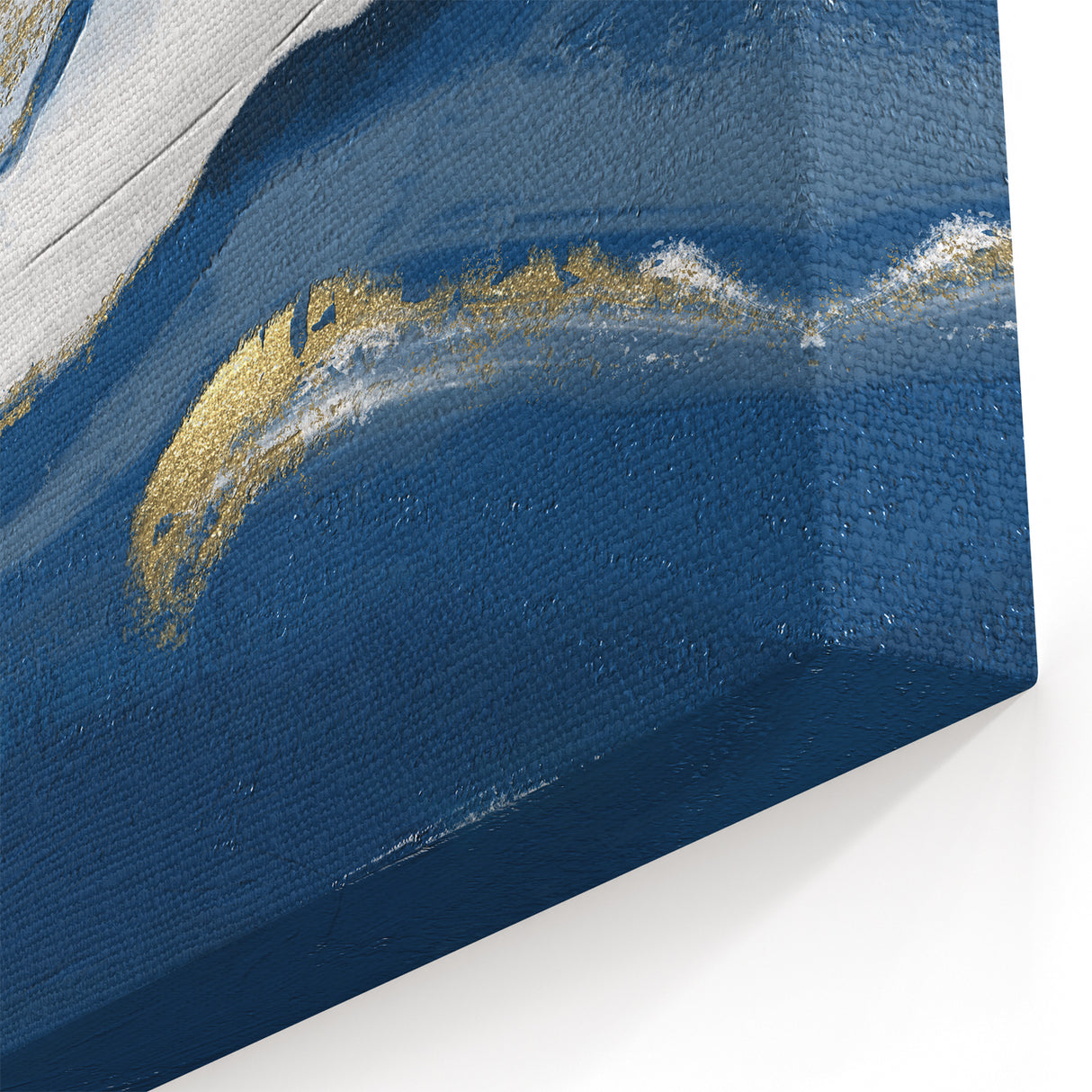 Earthen Harmony Abstracts – Navy Blue and Gold Modern Wall Art