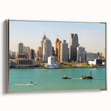 Landscape art painting on canvas featuring a colorful vintage poster design with black borders, ideal for living room decor.