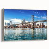 Landscape art painting featuring a colorful, vintage poster style on a black background, suitable for living room decor.