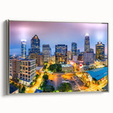 Landscape art painting featuring a vintage poster style with a colorful palette on a black background.