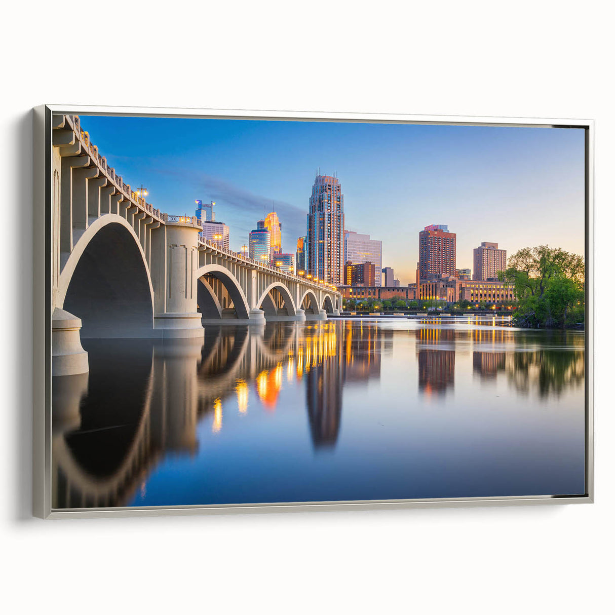 Landscape art painting of a colorful forest scene on a vintage poster, ideal for enhancing a living room atmosphere.