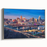 Landscape art painting featuring a vintage poster style with vibrant colors on a black background.