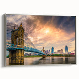 Landscape art painting featuring a colorful vintage poster design on black background, ideal for living room decor.