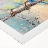 Rolled canvas showcasing vibrant African wall art, depicting intricate tribal patterns on a textured surface, securely packaged in a durable cardboard tube for safe delivery.