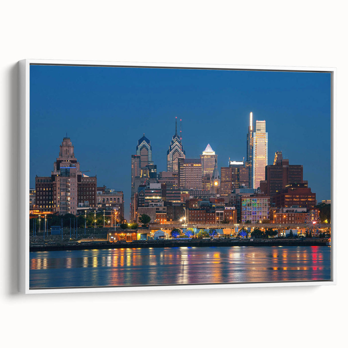 Vintage poster art of a classic movie scene in black and white with colorful accents, printed on extra large canvas.