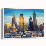 Vintage poster art of a bustling city scene in bold black and colorful accents on extra large canvas.