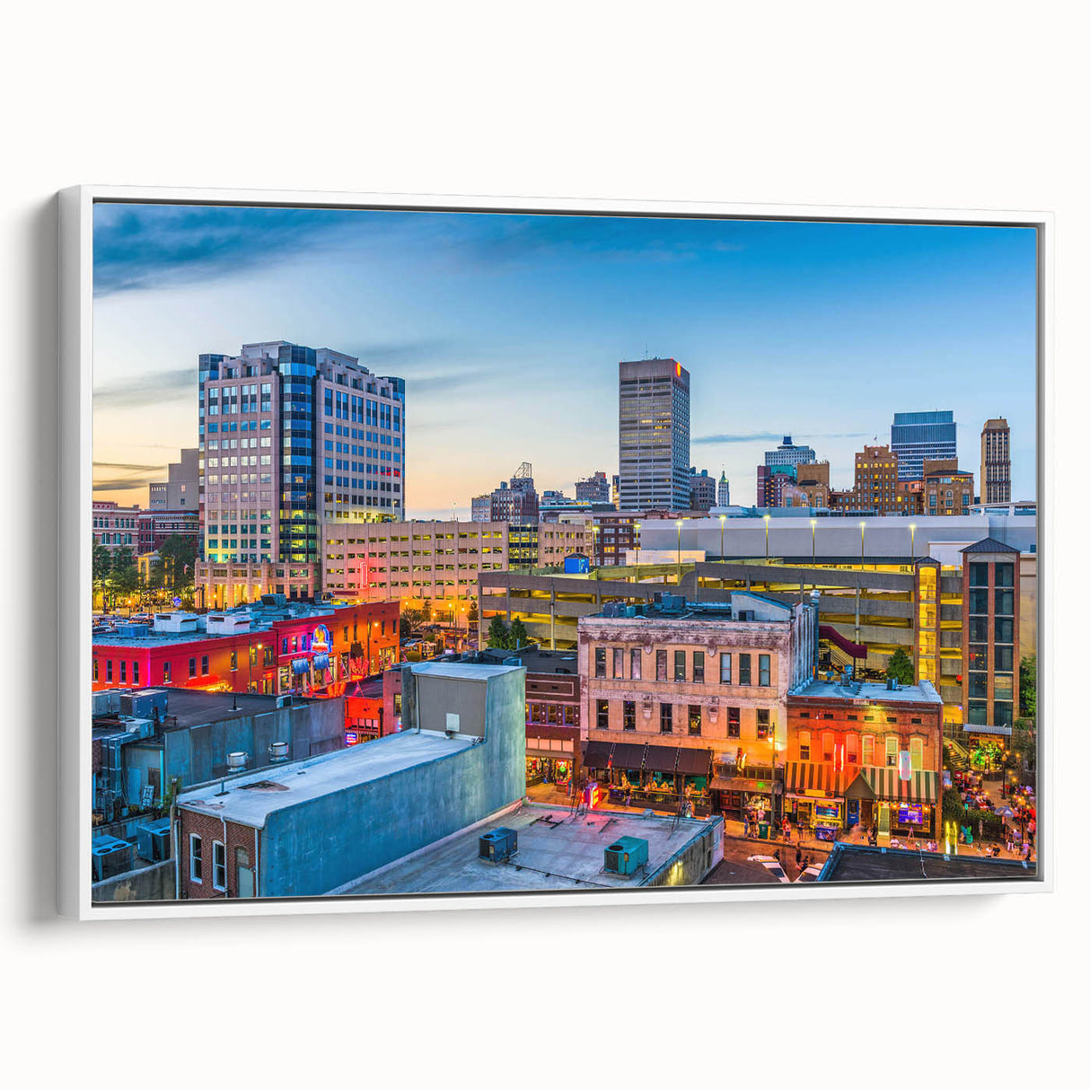 Vintage poster art of a bustling city scene in vibrant colors on extra large canvas, ideal for living room decor.