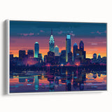 Vintage poster art of a colorful abstract design on extra large canvas, ideal for living room decor.