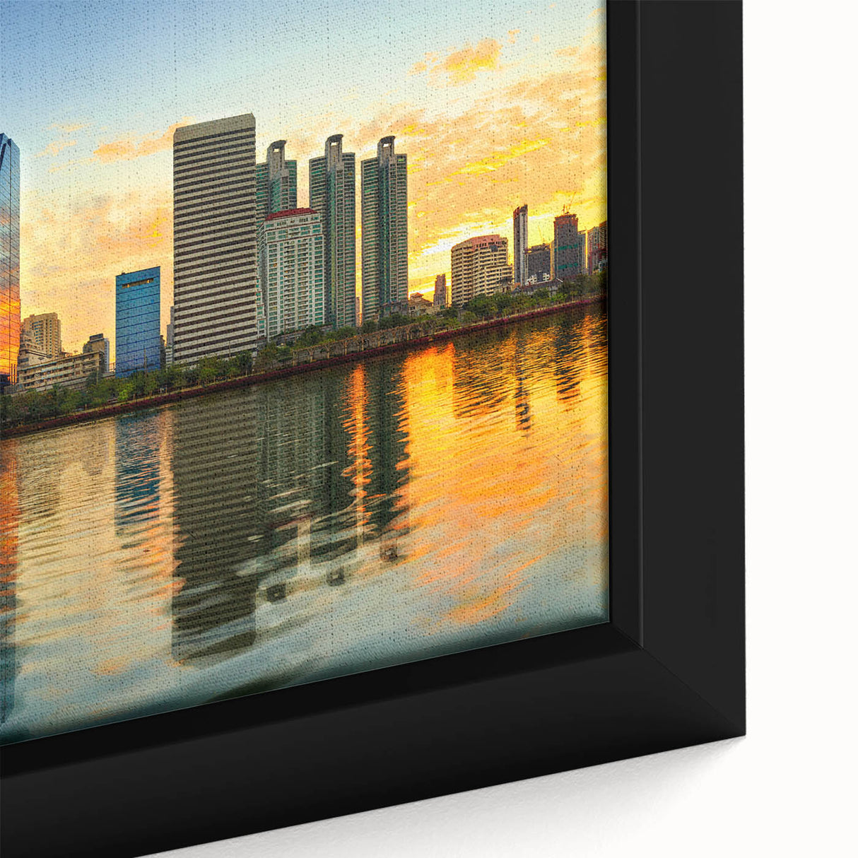 Extra large black wall art featuring a textured abstract design with colorful accents, ideal for a living room.