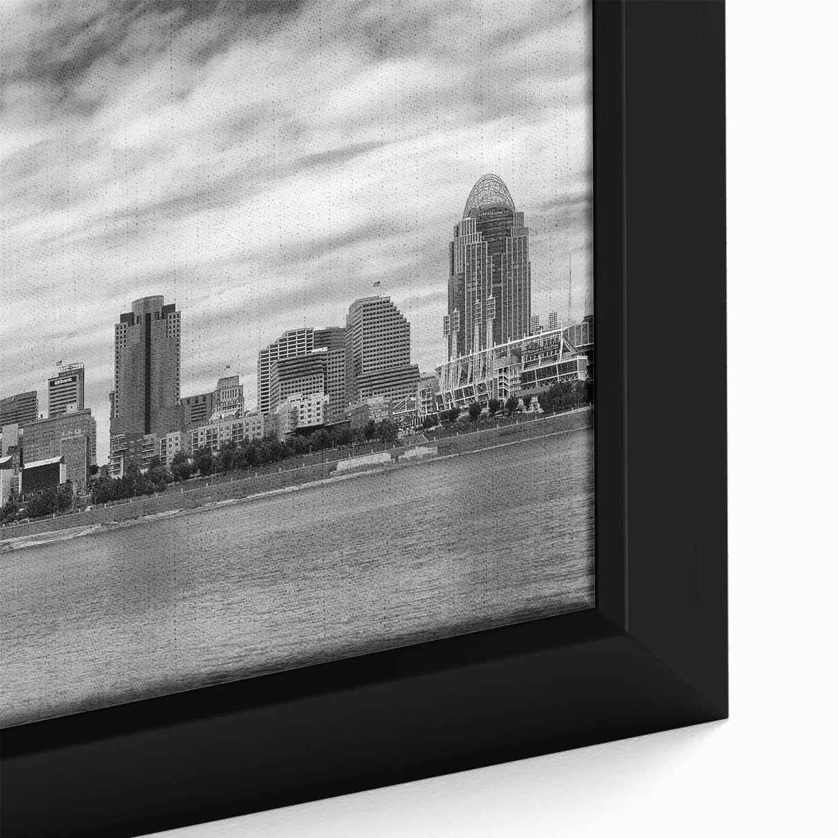 Extra large black wall art featuring colorful, textured abstract patterns on canvas, suitable for living room decor.