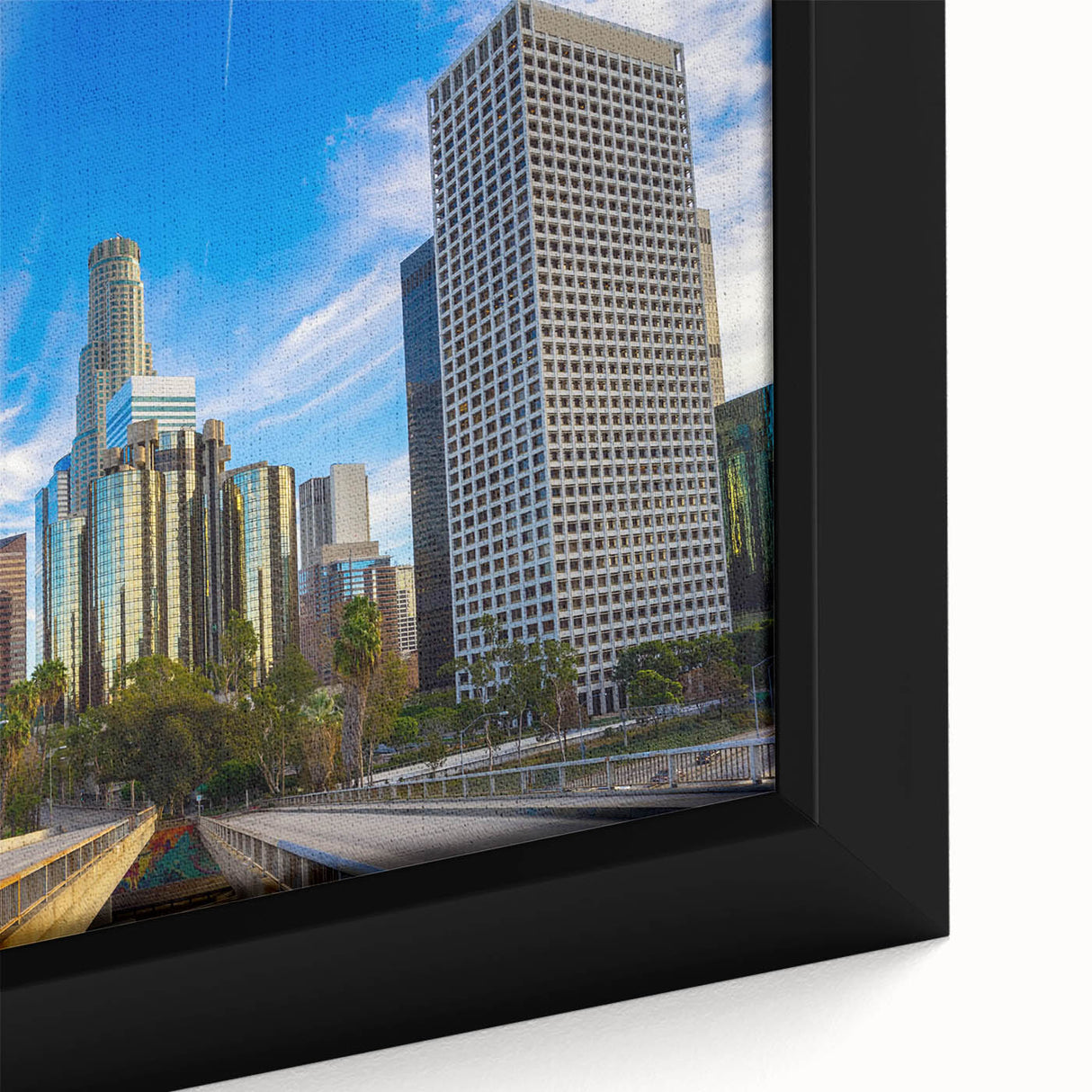 Extra large black wall art featuring colorful, textured abstract design on canvas, ideal for living room decor.