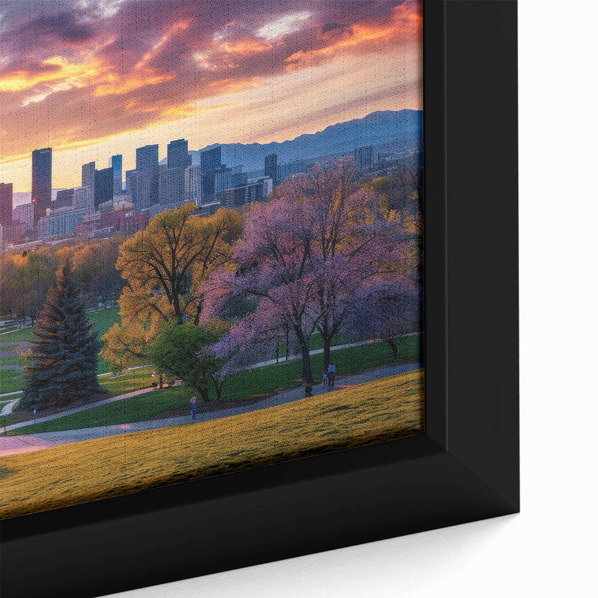 Extra large black wall art featuring colorful, textured abstract shapes, ideal for living room decor.