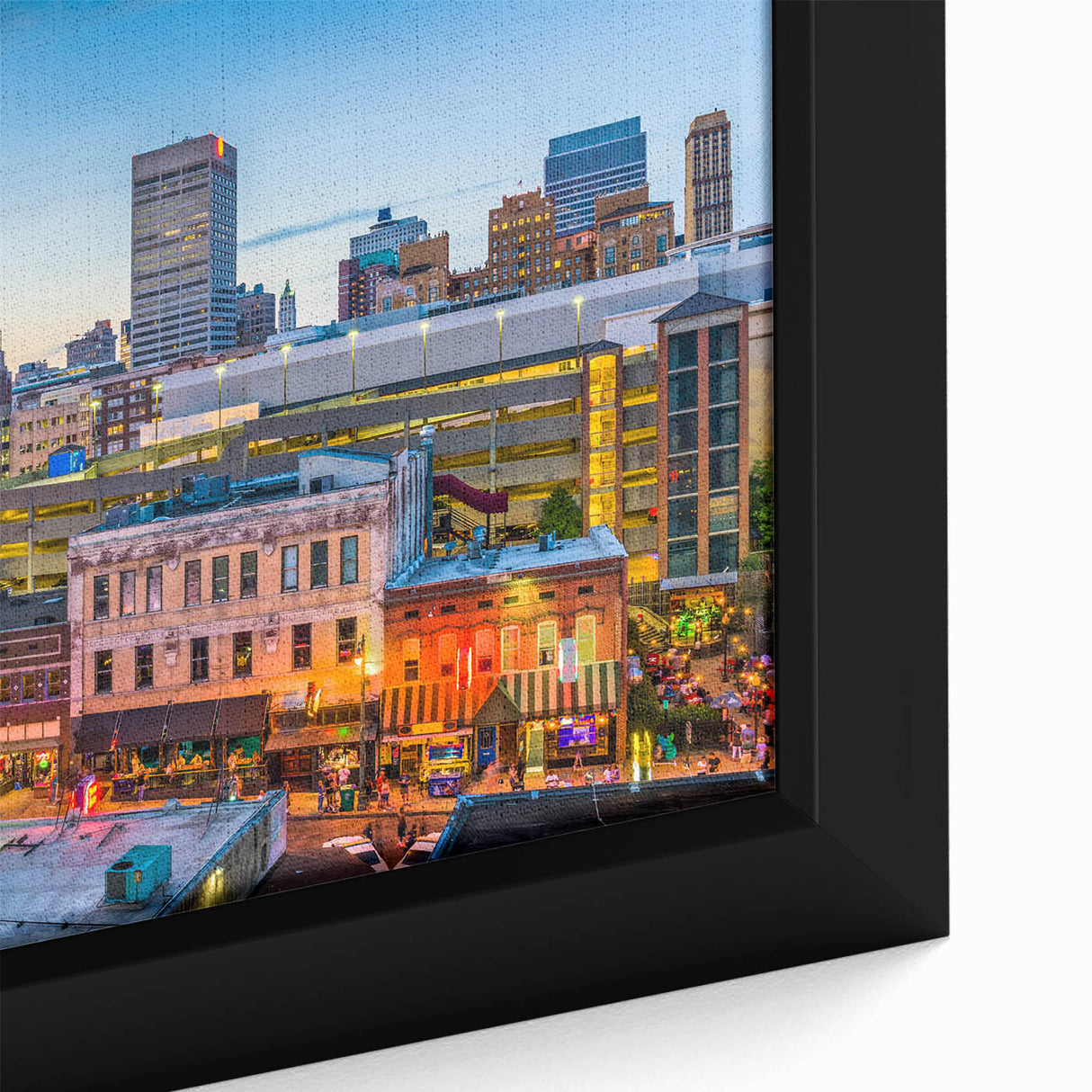 Extra large black wall art featuring colorful, textured abstract design on canvas, ideal for living room decor.