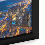 Extra large black wall art featuring a textured abstract design with colorful accents on canvas, ideal for living room decor.