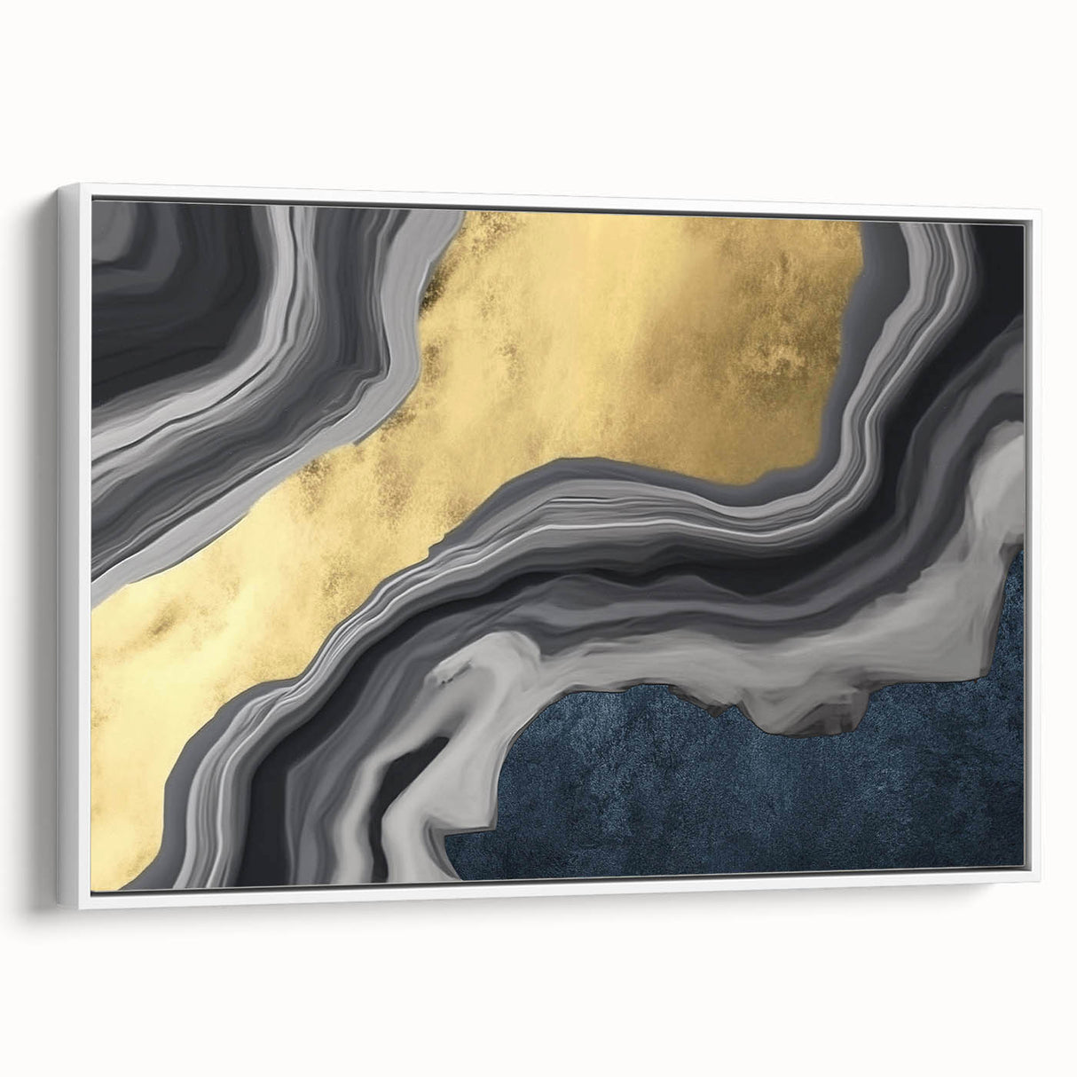 Colorful abstract canvas art print showcasing vibrant swirls of blue, orange, and yellow, perfect for modern home decor and artistic flair.