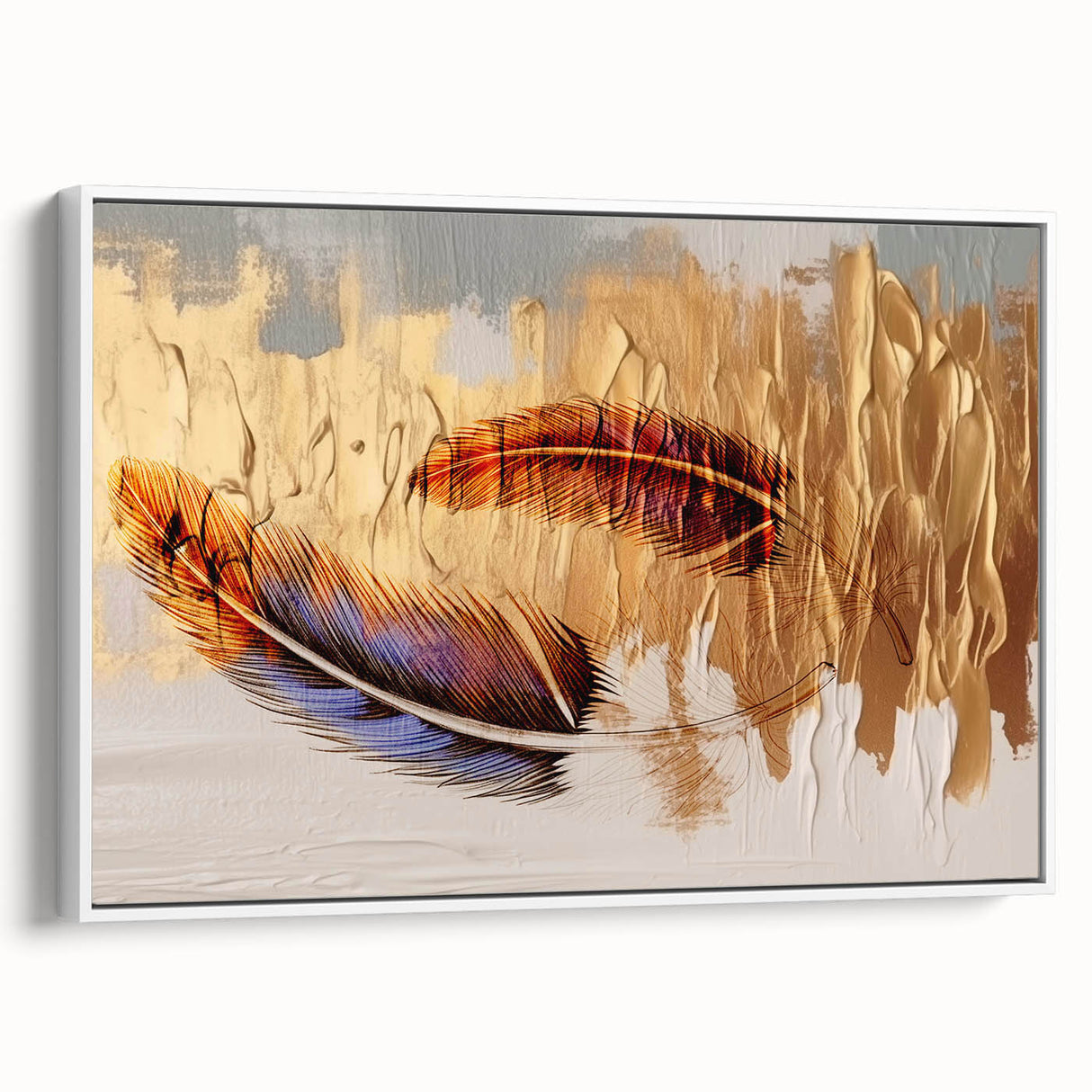 Rolled canvas print showcasing vibrant African tribal art with intricate patterns and warm colors, elegantly packaged in a protective cardboard tube for safe shipping.