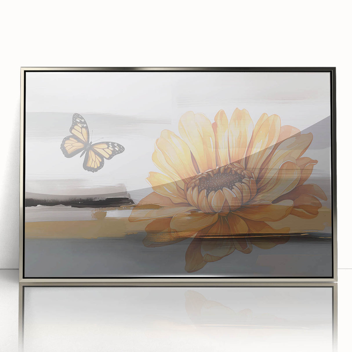 Abstract wall art canvas featuring vibrant geometric patterns in bold colors of blue, orange, and yellow, rolled and secured in a protective cardboard tube for shipping. Ideal for modern home decor, this piece adds a dynamic touch to any space.