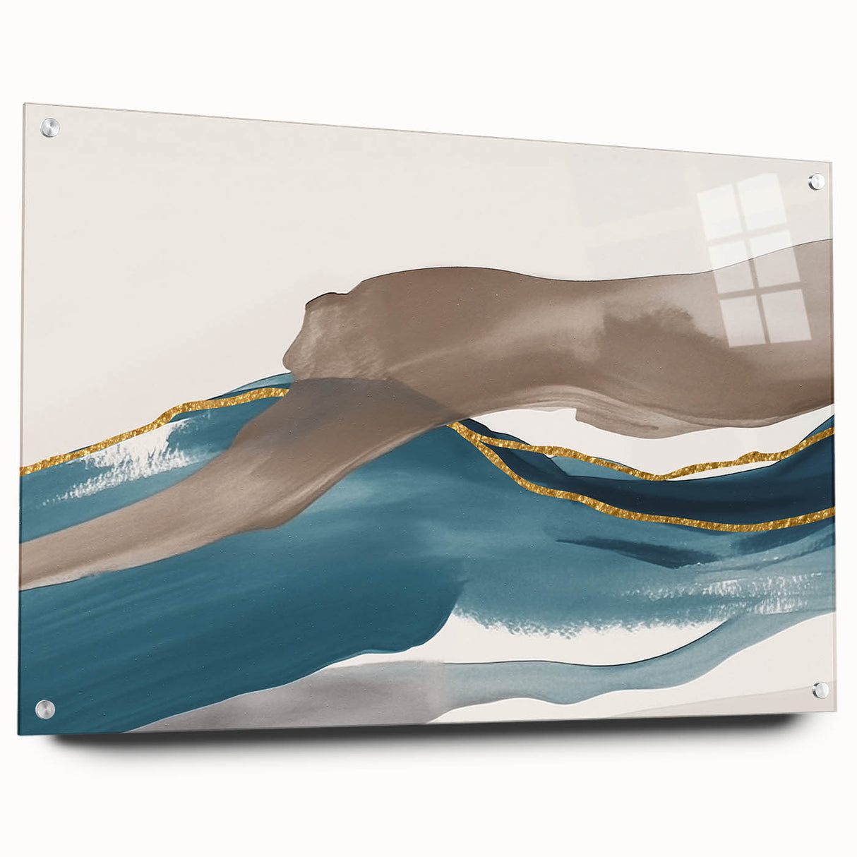 Colorful abstract canvas art print showcasing vibrant swirls of blue, orange, and yellow, perfect for modern home decor and artistic flair.