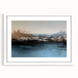 Abstract wall art canvas print showcasing vibrant colors and geometric shapes, designed to enhance modern interior decor, packaged securely in a cardboard tube.