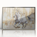 Colorful abstract wall art canvas featuring vibrant shapes and patterns, perfect for modern home decor. The artwork is displayed against a neutral background, enhancing its striking colors and design elements.