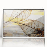 Vibrant abstract wall art canvas print showcasing swirling blue and gold hues, perfect for modern home decor or artistic display.