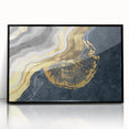 Abstract canvas artwork showcasing vibrant colors and swirling patterns, perfect for modern home decor. The piece features bold blues, oranges, and greens, enhancing any living space with a contemporary touch.