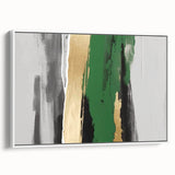 Colorful abstract canvas art print showcasing vibrant shapes and fluid lines in shades of blue, orange, and yellow, ideal for modern decor.