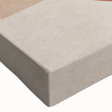 Colorful abstract canvas art print showcasing vibrant geometric shapes in blue, orange, and yellow tones, perfect for modern home decor.