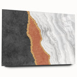 Colorful abstract wall art canvas print showcasing vibrant geometric shapes in blue, yellow, and red tones, perfect for modern decor.