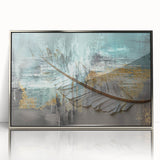 Abstract wall art canvas print featuring vibrant colors and dynamic shapes, ideal for modern home decor, displayed against a neutral background.