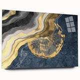 Abstract canvas artwork showcasing vibrant geometric patterns in bold colors, elegantly rolled and housed in a protective cardboard tube for safe shipping.