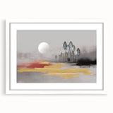 Abstract wall art canvas showcasing vibrant colors and geometric patterns, ideal for modern home decor. The artwork is rolled and securely packaged in a sturdy cardboard tube for safe shipping.