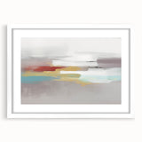 Abstract canvas artwork showcasing vibrant colors and fluid shapes, ideal for modern decor; presented in a protective cardboard tube for shipping.