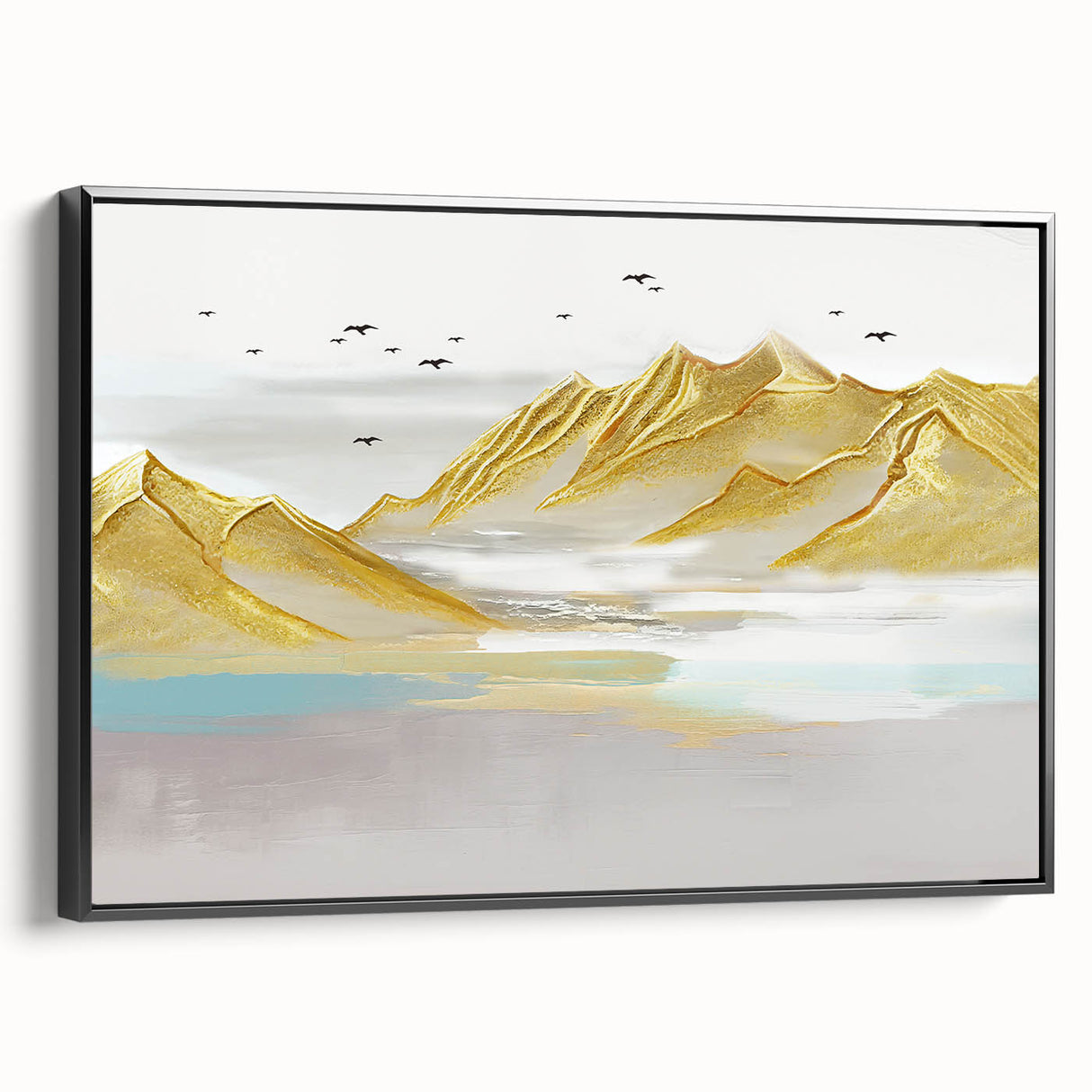 Abstract canvas artwork showcasing vibrant colors and dynamic shapes, perfect for modern home decor or art enthusiasts. The piece features a blend of blue, orange, and yellow tones, creating an eye-catching focal point.