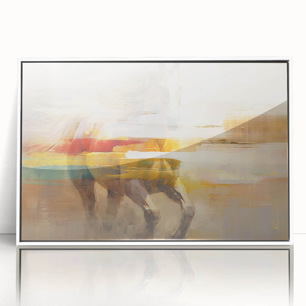 Abstract canvas artwork showcasing vibrant colors and dynamic shapes, perfect for modern decor. Ideal for enhancing living spaces or offices.