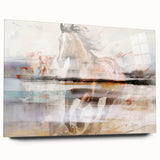 Abstract wall art canvas print showcasing vibrant colors and fluid shapes, perfect for modern decor, displayed in a stylish living space.