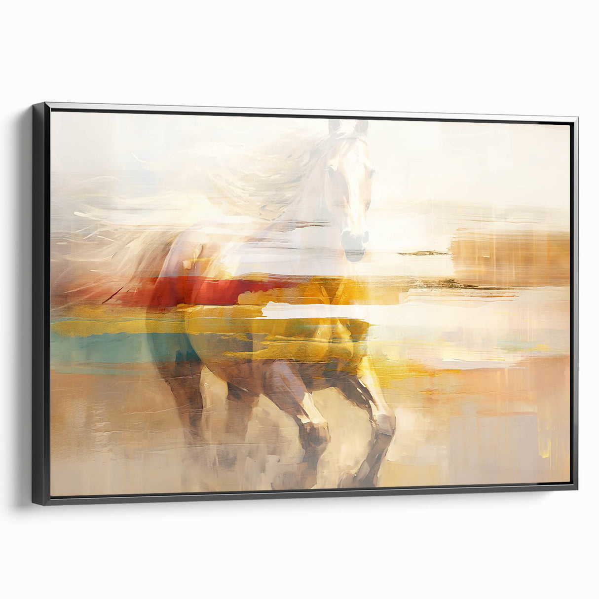 Abstract canvas art print displaying vibrant colors and dynamic shapes, ideal for modern decor, emphasizing creativity and artistic expression.