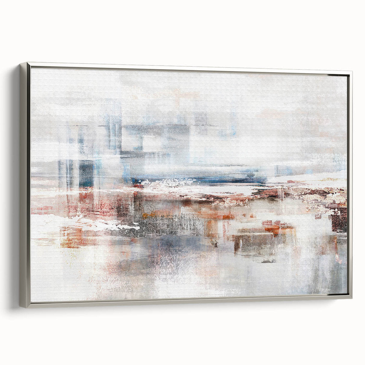 Abstract wall art canvas showcasing vibrant colors and dynamic shapes, perfect for modern decor, presented in a protective cardboard tube.