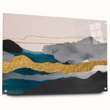 Abstract wall art canvas print showcasing vibrant colors and intricate geometric patterns, perfect for modern home decor or artistic display.