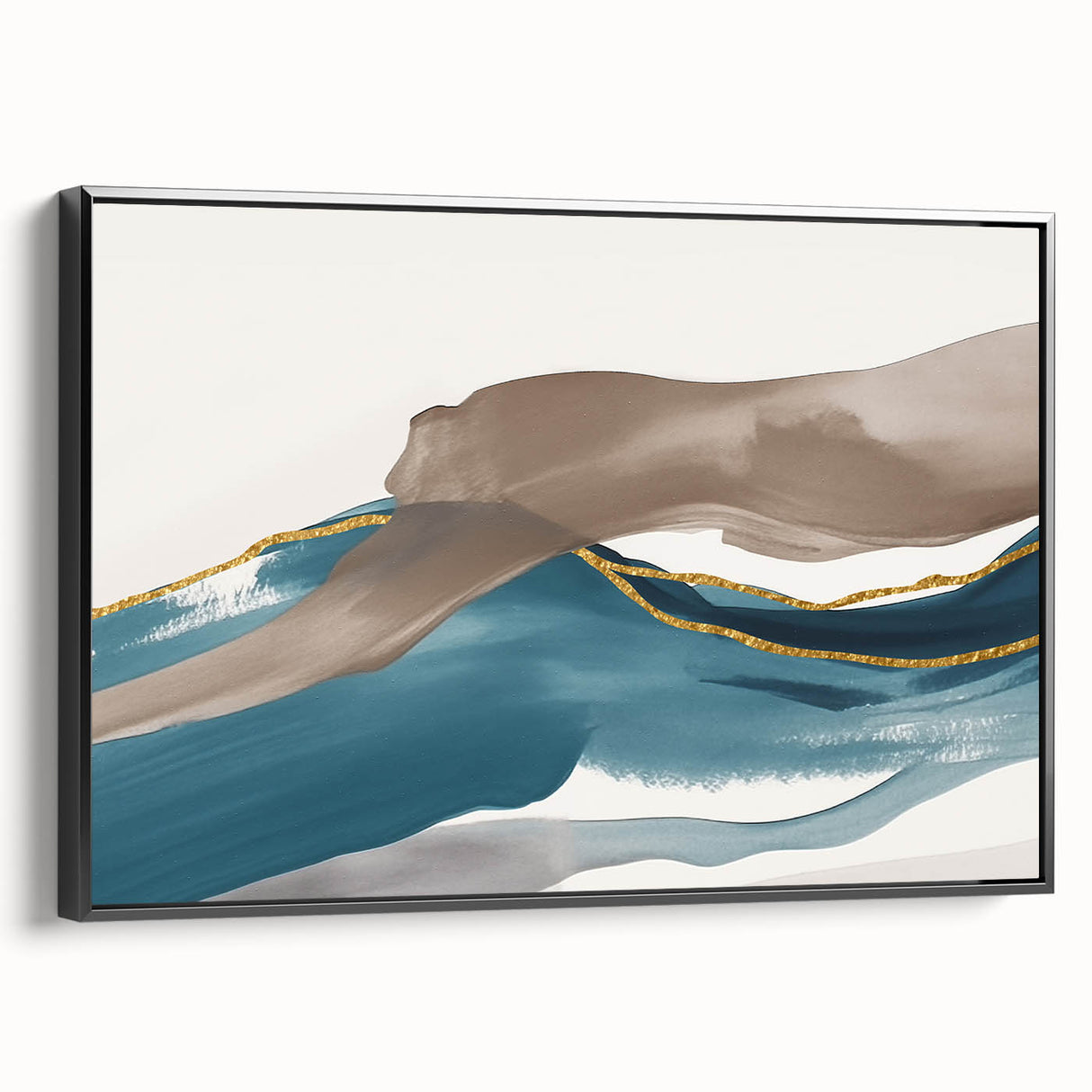 Colorful abstract canvas art showcasing vibrant swirls and geometric shapes in blue, orange, and yellow tones, perfect for modern decor.