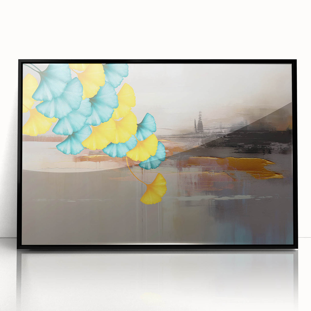 Abstract canvas artwork showcasing vibrant colors and dynamic brush strokes, perfect for modern home decor, enhancing any living space.