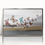 Abstract wall art featuring vibrant colors and dynamic shapes, showcasing a modern design perfect for contemporary home decor. The canvas is rolled and packaged securely in a sturdy cardboard tube.