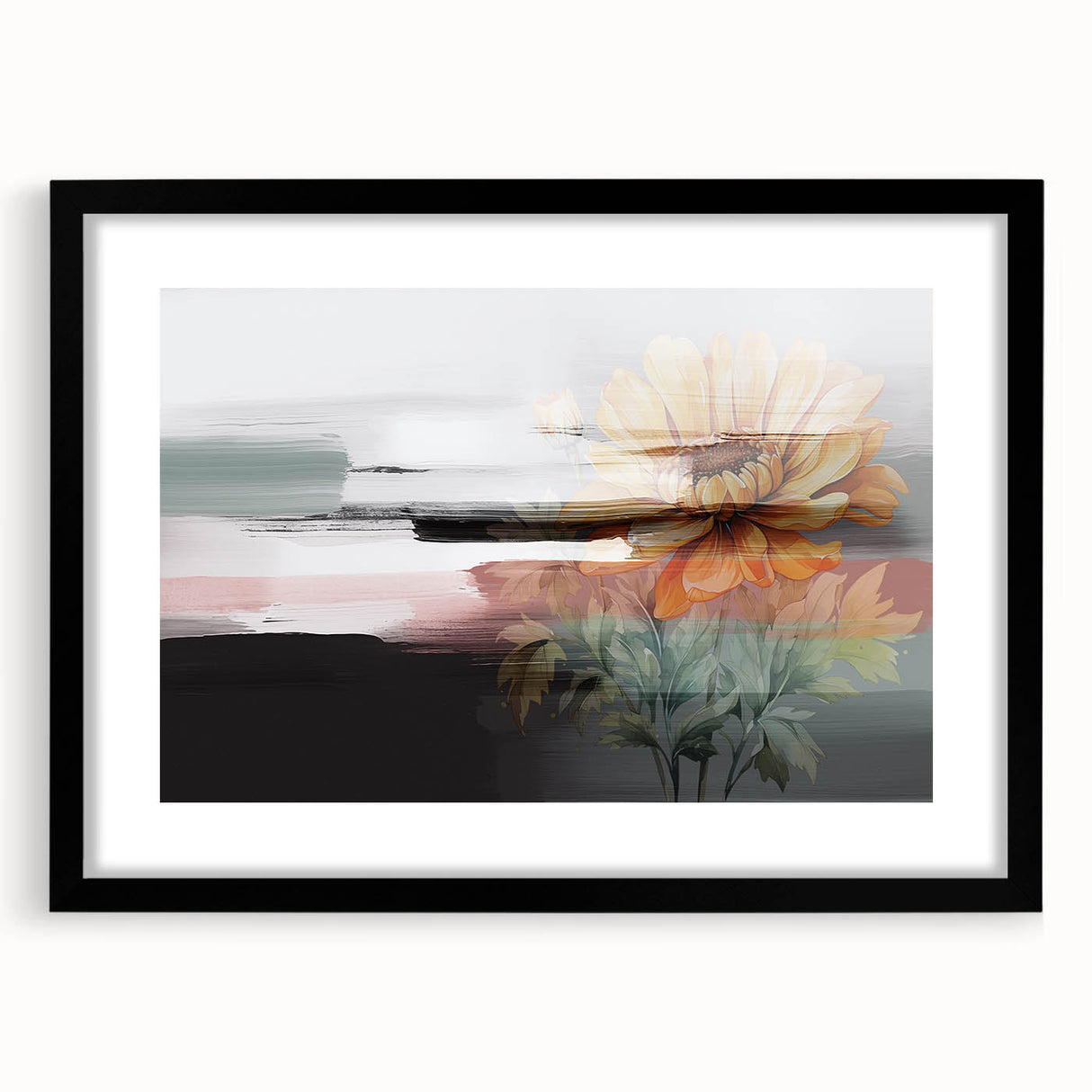 Colorful abstract wall art canvas print showcasing vibrant geometric shapes and patterns in blue, orange, and yellow, ideal for modern decor.
