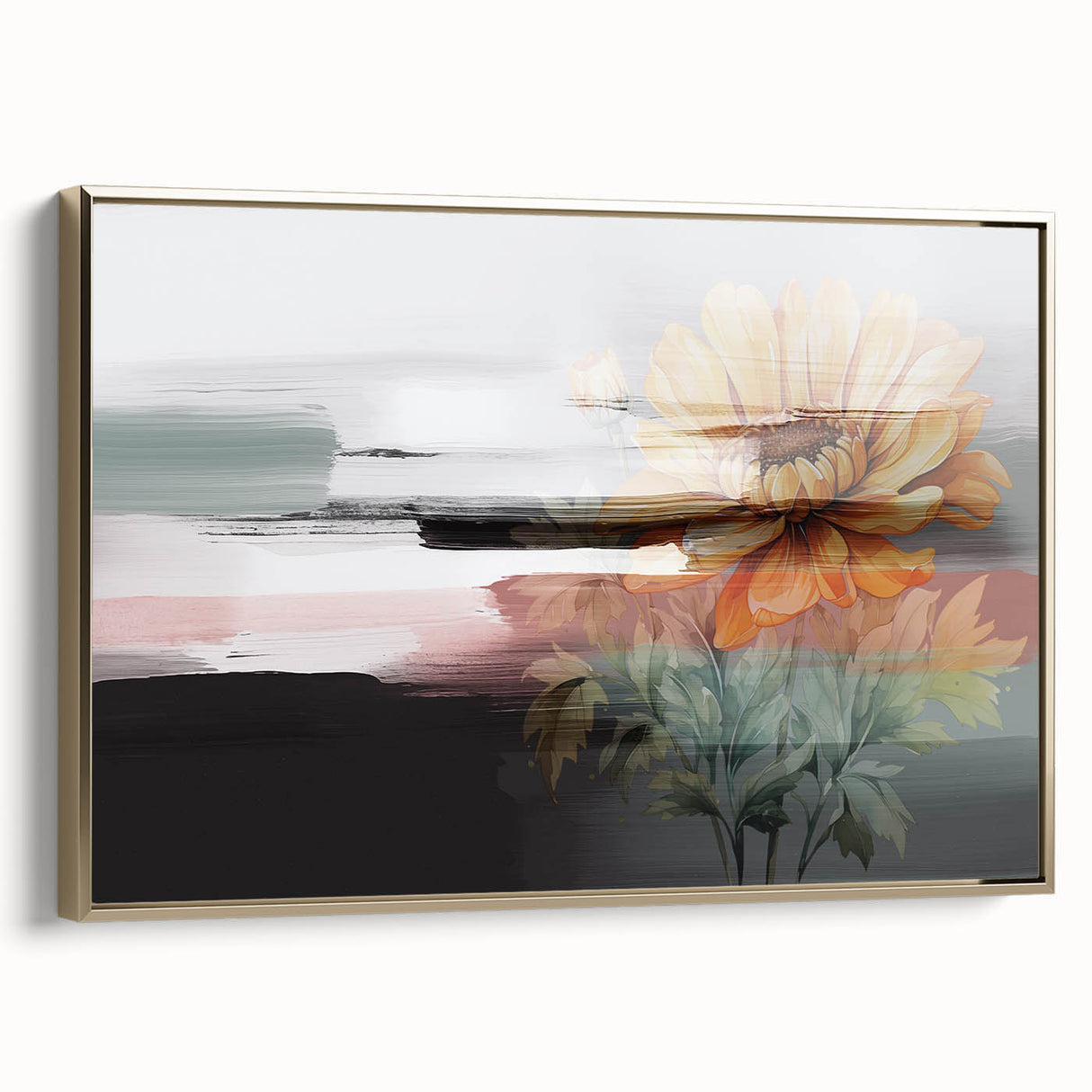 Colorful abstract canvas artwork showcasing vibrant swirls of blue, orange, and yellow hues, perfect for modern home decor and artistic expression.
