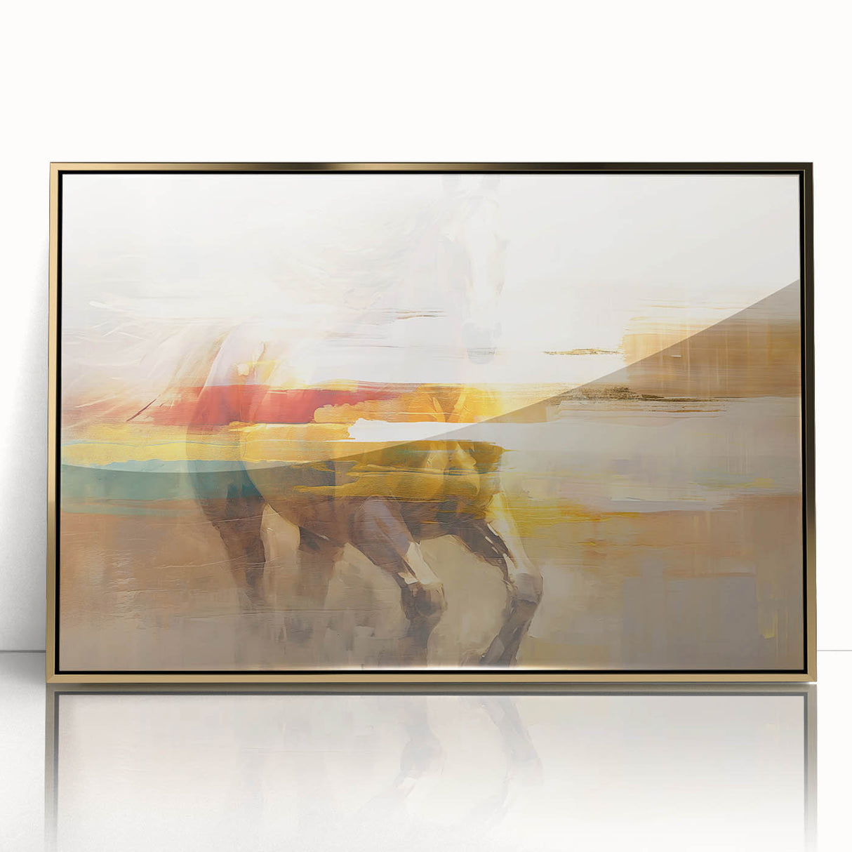Abstract wall art canvas print showcasing vibrant colors and dynamic shapes, ideal for modern decor, rolled and ready for framing.