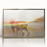 Abstract wall art canvas print showcasing vibrant colors and dynamic shapes, ideal for modern decor, rolled and ready for framing.
