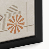 Colorful abstract wall art canvas print showcasing vibrant shapes and fluid lines in blue, orange, and yellow, ideal for modern home decor.